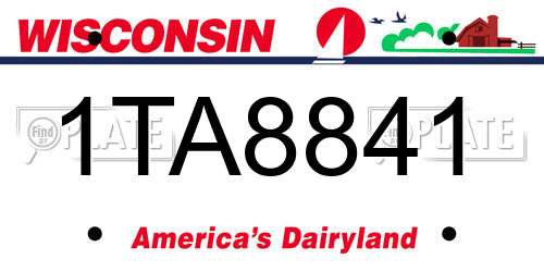 1TA8841 Wisconsin License Plate