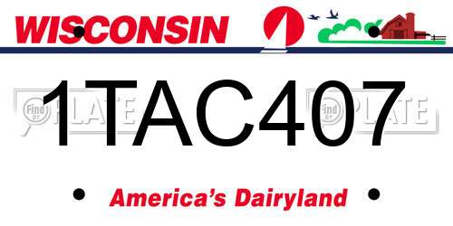 1TAC407 Wisconsin License Plate