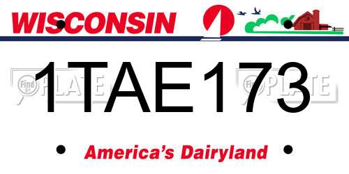 1TAE173 Wisconsin License Plate
