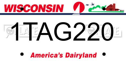 1TAG220 Wisconsin License Plate
