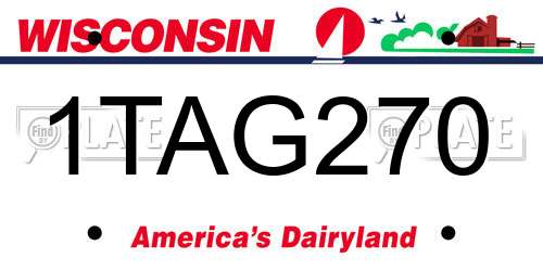 1TAG270 Wisconsin License Plate