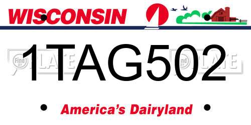 1TAG502 Wisconsin License Plate