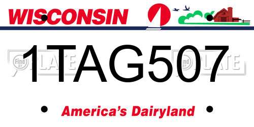1TAG507 Wisconsin License Plate