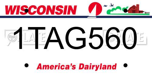 1TAG560 Wisconsin License Plate