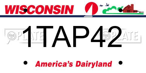 1TAP42 Wisconsin License Plate