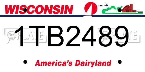 1TB2489 Wisconsin License Plate