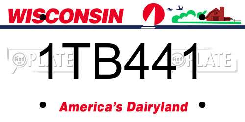 1TB441 Wisconsin License Plate