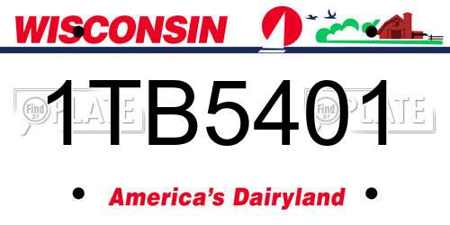 1TB5401 Wisconsin License Plate