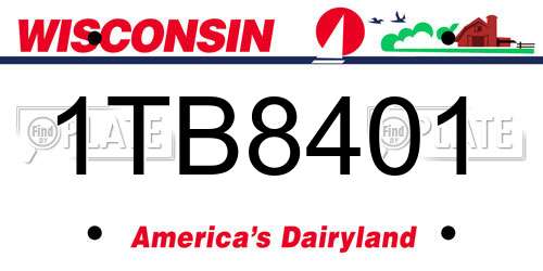1TB8401 Wisconsin License Plate