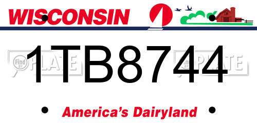1TB8744 Wisconsin License Plate