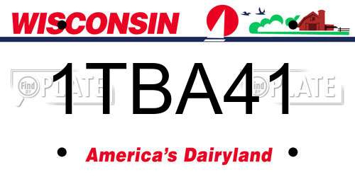 1TBA41 Wisconsin License Plate