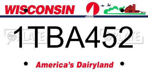 1TBA452 Wisconsin License Plate