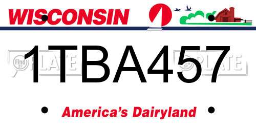 1TBA457 Wisconsin License Plate