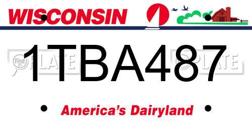 1TBA487 Wisconsin License Plate