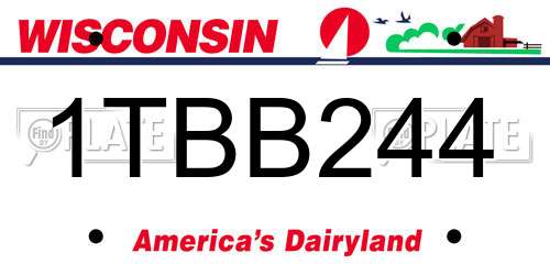 1TBB244 Wisconsin License Plate