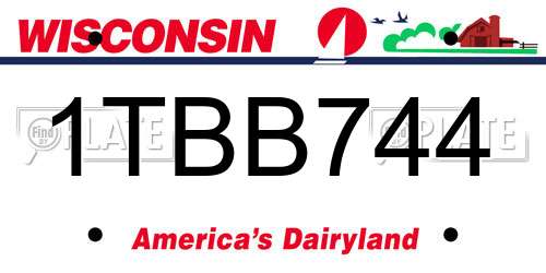 1TBB744 Wisconsin License Plate