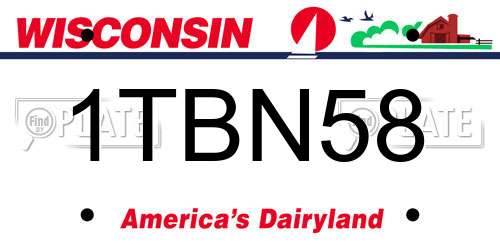 1TBN58 Wisconsin License Plate