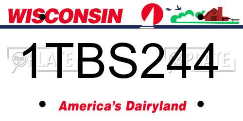 1TBS244 Wisconsin License Plate