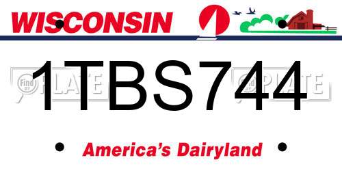 1TBS744 Wisconsin License Plate