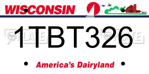 1TBT326 Wisconsin License Plate