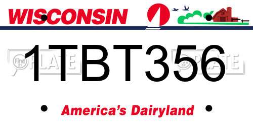 1TBT356 Wisconsin License Plate