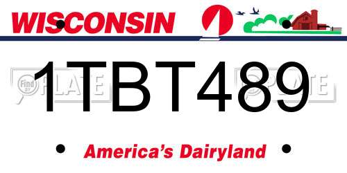 1TBT489 Wisconsin License Plate