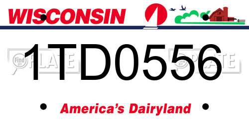 1TD0556 Wisconsin License Plate