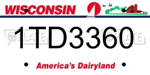 1TD3360 Wisconsin License Plate