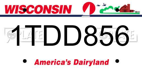 1TDD856 Wisconsin License Plate