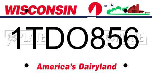 1TDO856 Wisconsin License Plate