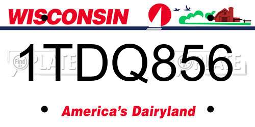 1TDQ856 Wisconsin License Plate