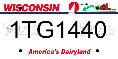 1TG1440 Wisconsin License Plate