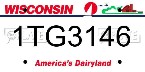 1TG3146 Wisconsin License Plate