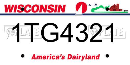 1TG4321 Wisconsin License Plate