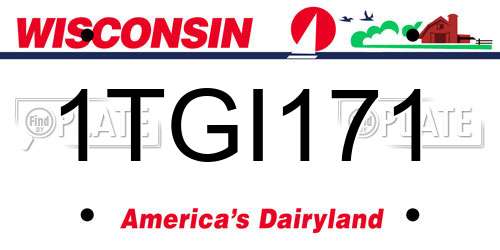1TGI171 Wisconsin License Plate