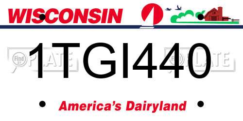 1TGI440 Wisconsin License Plate