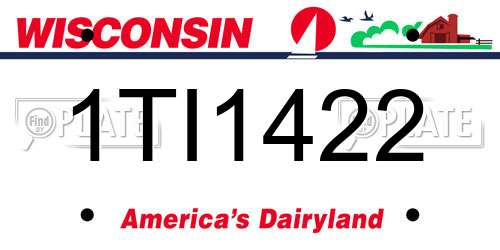 1TI1422 Wisconsin License Plate