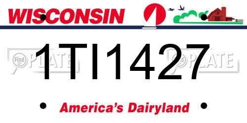1TI1427 Wisconsin License Plate