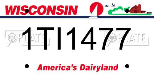 1TI1477 Wisconsin License Plate