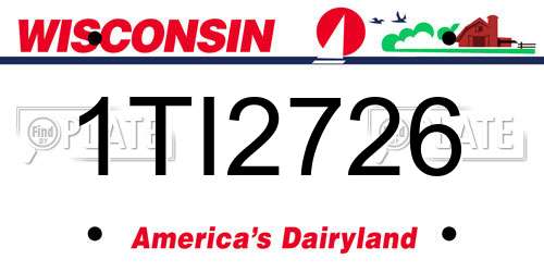 1TI2726 Wisconsin License Plate