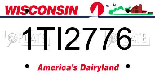 1TI2776 Wisconsin License Plate