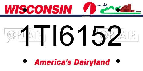 1TI6152 Wisconsin License Plate