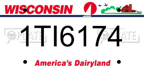 1TI6174 Wisconsin License Plate