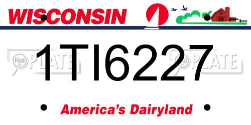 1TI6227 Wisconsin License Plate