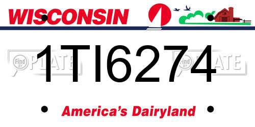 1TI6274 Wisconsin License Plate