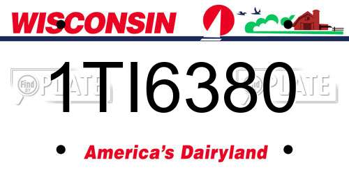 1TI6380 Wisconsin License Plate