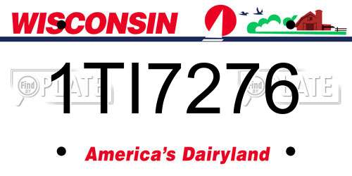 1TI7276 Wisconsin License Plate