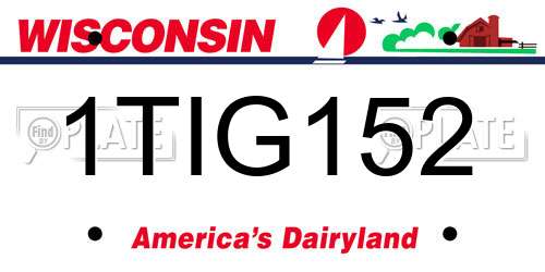 1TIG152 Wisconsin License Plate