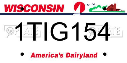 1TIG154 Wisconsin License Plate