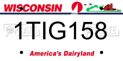 1TIG158 Wisconsin License Plate